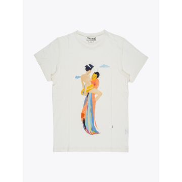 G.Kero Orange Love Printed Cotton T-shirt - E35 Shop