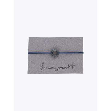 Barbara Zuna-Kratky Smooth Silver Blackened Ring 13 Cord Bracelet Indigo - E35 Shop