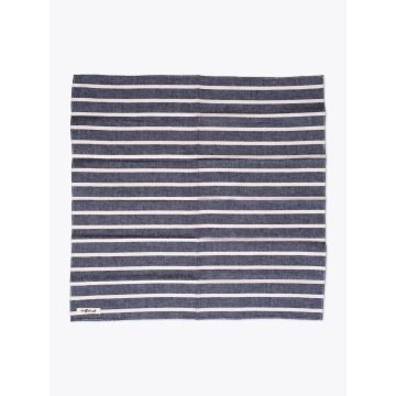 The Hill-Side Bandana Cotton/Linen Narrow Border Stripe Front View