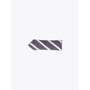 The Hill-Side Indigo/White Wide Striped Bow Tie