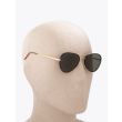 8000 Eyewear 8-M3 Sunglasses Gold Satin + Classic Avana Three-quarter View with a Mannequin