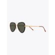 8000 Eyewear 8-M3 Sunglasses Gold Satin + Classic Avana Three-quarter View