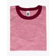 American Apparel M434 Men’s S/S Gym T-shirt Mélange Burgundy/Burgundy Folded Front View
