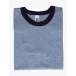 American Apparel M434 Men’s S/S Gym T-shirt Mélange Blue/Navy Folded Front View