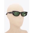 Akoni Aquila Oval-Frame Black Acetate Sunglasses with mannequin three-quarter view