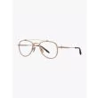Akoni Calisto Aviator-Style White Gold Glasses view three-quarter 
