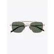 Akoni Sunglasses Europa Aviator-Style White Gold Front View