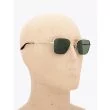 Akoni Sunglasses Europa Aviator-Style White Gold with mannequin view three-quarter