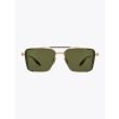 Akoni Hera Aviator White Gold / Black Palladium Sunglasses Front View