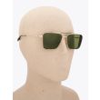 Akoni Hera Aviator White Gold/Black Palladium Sunglasses with mannequin three-quarter view