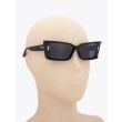 Akoni Lynx Cat-Eye Black Sunglasses with mannequin three-quarter view