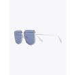  Alexander McQueen Metal Shield Piercing Frame Sunglasses Silver 2