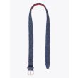 Anderson's Braided Suede Leather Belt Blue Front View