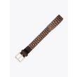 Anderson's Suede-Trimmed Elasticated Belt Bronze-Brown Front View