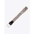 Anderson's Suede-Trimmed Elasticated Belt Brown-White-Beige Front View