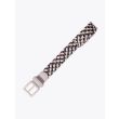 Anderson's Suede-Trimmed Elasticated Belt Black-White-Silver-Brown Front View