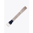 Anderson's Suede-Trimmed Elasticated Belt Blue-Gold-Pink-Gray Front View