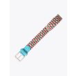Anderson's Suede-Trimmed Elasticated Belt Sky-Green-Gold-Red Front View