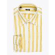 Barba Napoli Shirt Button-Down Collar Striped Linen Yellow 1