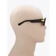 Balmain B-VI Square-Frame Black/Gold-Tone Sunglasses with mannequin side view