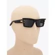 Balmain B-VII Square Black/Gold Sunglasses with three-quarter view mannequin