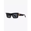 Balmain B-VII Square Black/Gold Sunglasses three-quarter view