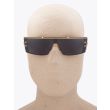 Balmain Wonder Boy III Shield-Shaped Gold/Black Sunglasses with mannequin front view