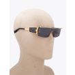Balmain Wonder Boy III Shield-Shaped Gold/Black Sunglasses with mannequin three-quarter right view