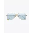 Cutler and Gross 1266 Aviator Sunglasses Gold Plated with Pale Light Blue Lens 1