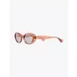 Christian Roth Round-Wav Sunglasses Burgundy Glitter - Rose Crystal 2