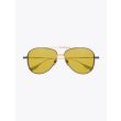 Subsystem - Dita Sunglasses Aviator Black Iron/Gold front frame view