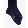 Gallo Ribbed Cotton Long Socks Navy Blue 3