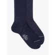 Gallo Long Socks Plain Wool Navy Blue 2