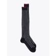 Gallo Long Socks Twin Ribbed Cotton Black / Silver 1