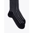 Gallo Long Socks Twin Ribbed Cotton Black / Silver 2
