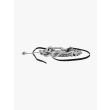 Goti BR1154 Silver Bracelet w/Leather Front View