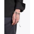 Goti BR1154 Silver Bracelet w/Leather Back View with Model