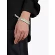 Goti Shield Bracelet Silver/White Front View with Model
