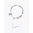 Goti Distressed Metal Ball Bracelet Silver / Leather White 2