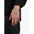 Goti Metal Ball Bracelet Silver/White Front View with Model