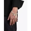 Goti Metal Ball Bracelet Silver/White Back View with Model