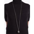 Goti CN1146 Silver Necklace w/Stone Front View