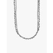 Goti CN1247 Silver Necklace w/Stone Chain Details