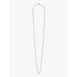 Goti CN1283 Silver Necklace w/Leaves Front View