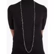 Goti CN1283 Silver Necklace w/Leaves Front View