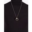 Goti CN569 Silver Necklace w/Rings Front View