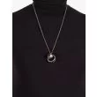 Goti CN569 Silver Necklace w/Rings Front View
