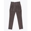 Giab's Archivio Verdi Wool Pleated Pants Herringbone Brown 1