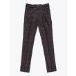 Giab's Archivio Cocktail Wool Pleated Pants Check Brown / Navy Blue 1