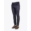 Giab's Archivio Verdi Pleated Pants Cotton Navy Blue Three-quarter View 